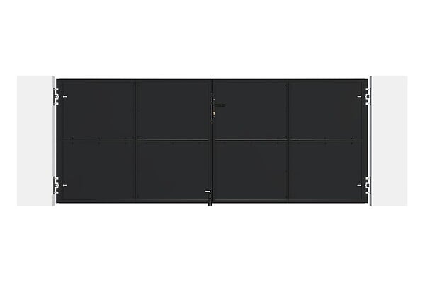 CASANOOV - Casanoov Portail battant acier noir mat 3,5 m NALI H.140  cm + 2 poteaux 10x10 acier CARMO - large