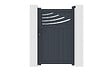 CASANOOV - Casanoov Portail battant 4 m HALTI H.160  cm + Portillon 1m HALTI H.160  cm aluminium gris - vignette