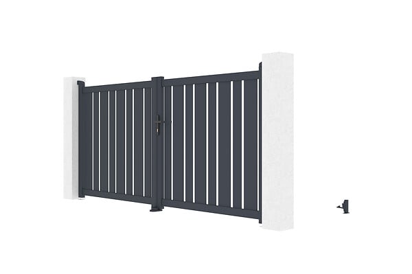 CASANOOV - Casanoov Portail battant 3 m VEYMONT H.140  cm aluminium gris - large