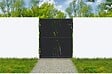 CASANOOV - Casanoov Portail battant acier 3 m NALI VELETA H.120  cm noir + Portillon H.120  cm noir - vignette