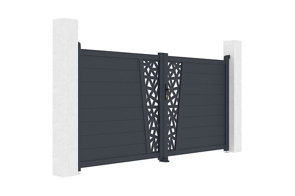 CASANOOV - Casanoov Portail battant aluminium gris CERVINA RUIVO 3 m hauteur 140  cm - large