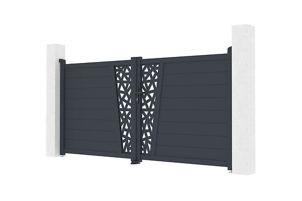 CASANOOV - Casanoov Portail battant aluminium gris CERVINA RUIVO 3 m hauteur 140  cm - large