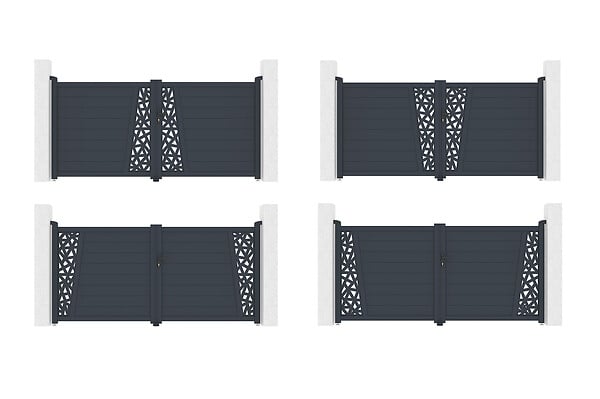 CASANOOV - Casanoov Portail battant aluminium gris CERVINA RUIVO 3 m hauteur 140  cm - large