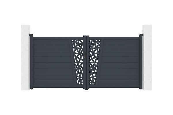CASANOOV - Casanoov Portail battant aluminium gris CERVINA RUIVO 3 m hauteur 140  cm - large