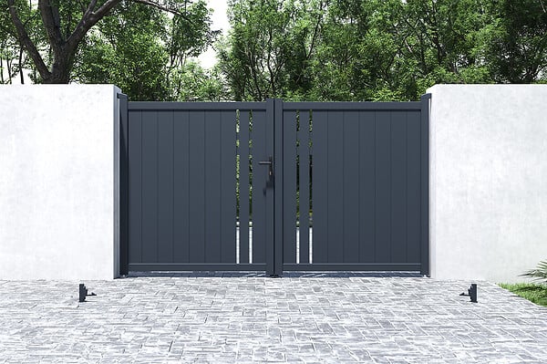 CASANOOV - Casanoov Portail battant 3 m GIONA H.180 aluminium gris - large
