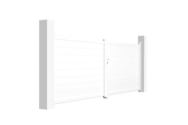 CASANOOV - Casanoov Portail battant motorisé 4 m EIGER H.140  cm blanc + Motorisation RANGER B150 - large