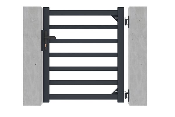 CASANOOV - Casanoov Portail battant 3 m ANTELAO H.110  cm + Portillon 1m ANTELAO H.110  cm aluminium gris - large