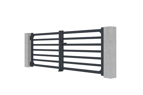 CASANOOV - Casanoov Portail battant 3 m ANTELAO H.110  cm + Portillon 1m ANTELAO H.110  cm aluminium gris - large