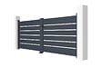 CASANOOV - Casanoov Portail battant 3,5 m VOGEL H.120  cm + 2 poteaux H.166  cm aluminium gris - vignette