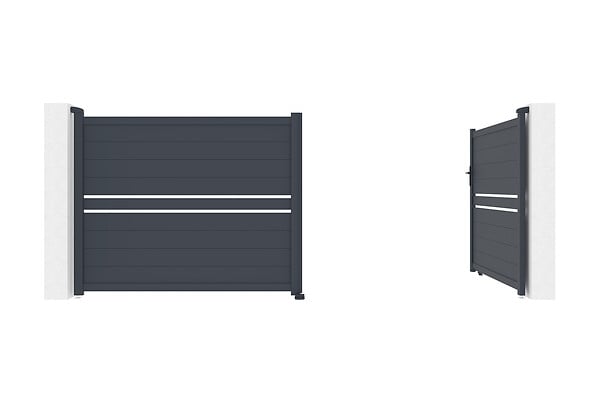 CASANOOV - Casanoov Portail battant 4 m CIMONE H.160 aluminium gris - large