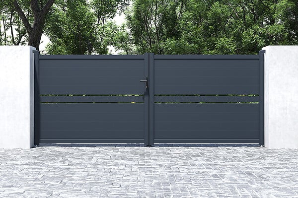 CASANOOV - Casanoov Portail battant 4 m CIMONE H.160 aluminium gris - large