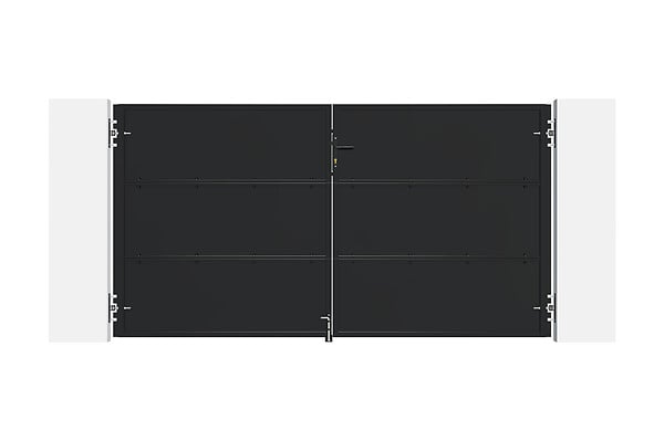 CASANOOV - Casanoov Portail battant acier 3 m NALI H.160  cm noir + Portillon H.160  cm noir - large