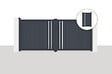 CASANOOV - Casanoov Portail battant 3,5x1,6 m GIONA + Portillon GIONA H.1,6 m gris - vignette