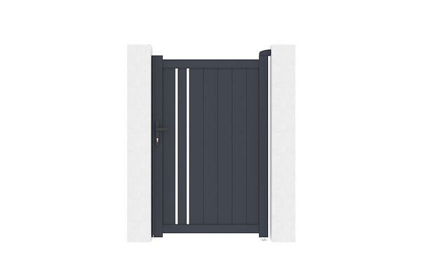 CASANOOV - Casanoov Portail battant 3,5x1,6 m GIONA + Portillon GIONA H.1,6 m gris - large
