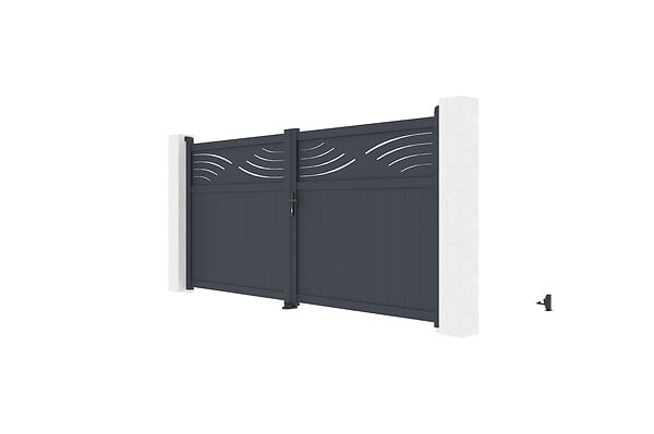 CASANOOV - Casanoov Portail battant 3,4 m HALTI H.160 aluminium gris - large