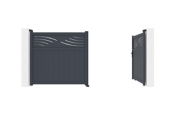 CASANOOV - Casanoov Portail battant 3,4 m HALTI H.160 aluminium gris - large