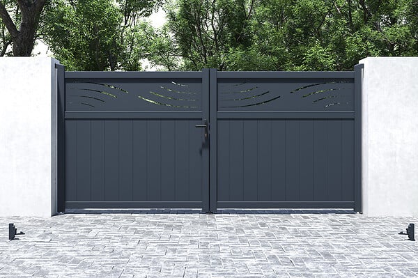 CASANOOV - Casanoov Portail battant 3,4 m HALTI H.160 aluminium gris - large