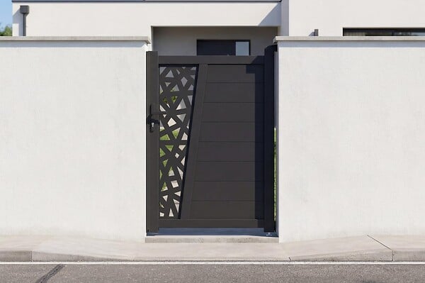 CASANOOV - Casanoov Portail battant 3 m CERVINA RUIVO H.140  cm aluminium gris + portillon 1m CERVINA RUIVO H.140 cm - large