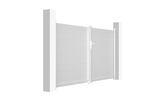 CASANOOV - Casanoov Portail battant 3 m EIGER H.160  cm + Portillon 1m EIGER H.160  cm aluminium blanc - large