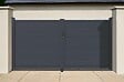 CASANOOV - Casanoov Portail battant 4 m EIGER H.160  cm gris + 2 poteaux en aluminium gris ELDA - vignette