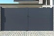 CASANOOV - Casanoov Portail battant 4 m EIGER H.160  cm gris + 2 poteaux en aluminium gris ELDA - vignette