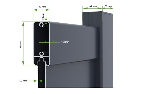 CASANOOV - Casanoov Portail battant 4 m LIFE H.180  cm aluminium gris - large