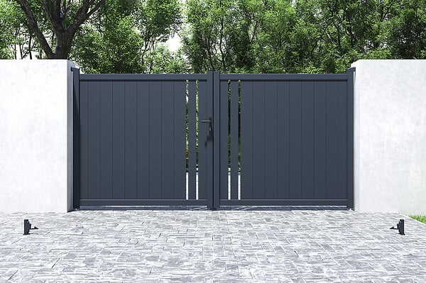 CASANOOV - Casanoov Portail battant 3,5 m GIONA H.180 aluminium gris - large
