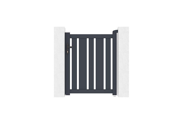 CASANOOV - Casanoov Portail battant 3x1,2 m VEYMONT + Portillon 1m VEYMONT H.120  cm gris - large