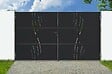 CASANOOV - Casanoov Portail battant acier noir mat 3,5m NALI VELETA H.200 cm + 2 poteaux 10x10 acier CARMO - vignette