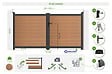 CASANOOV - Casanoov Portail bois composite battant 3m ATHOS H.160 cm teck avec cadre aluminium + portillon composite ATHOS 1m H.160 cm - vignette