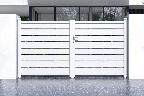 CASANOOV - Casanoov Portail battant 3 m VOGEL H.160 aluminium blanc - large