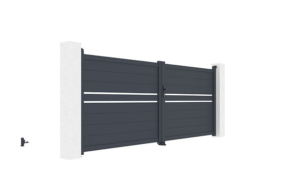 CASANOOV - Casanoov Portail battant 3,5 m CIMONE H.140 aluminium gris - large