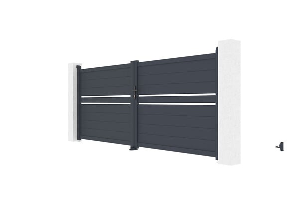 CASANOOV - Casanoov Portail battant 3,5 m CIMONE H.140 aluminium gris - large