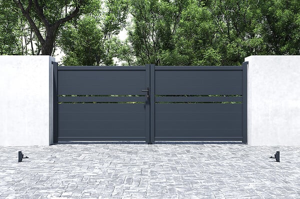 CASANOOV - Casanoov Portail battant 3,5 m CIMONE H.140 aluminium gris - large