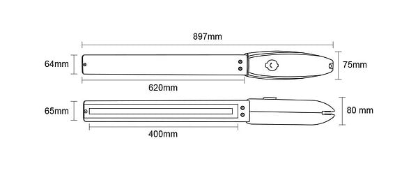 CASANOOV - Casanoov Portail battant 4m ARLBERG H.160 cm aluminium gris + 2 poteaux ELDA + motorisation Hicker B200 - large