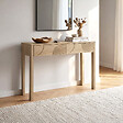 SICAAN - Sicaan Console scandinave 100  cm 2 tiroirs finition chêne SASKIA - vignette