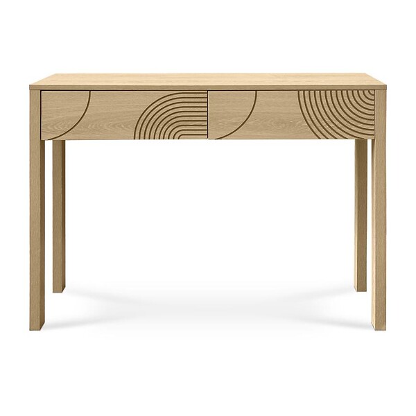 SICAAN - Sicaan Console scandinave 100  cm 2 tiroirs finition chêne SASKIA - large