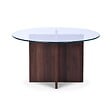 SICAAN - Sicaan Table basse en verre transparent moderne GIULIA noyer - vignette