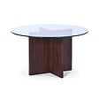 SICAAN - Sicaan Table basse en verre transparent moderne GIULIA noyer - vignette