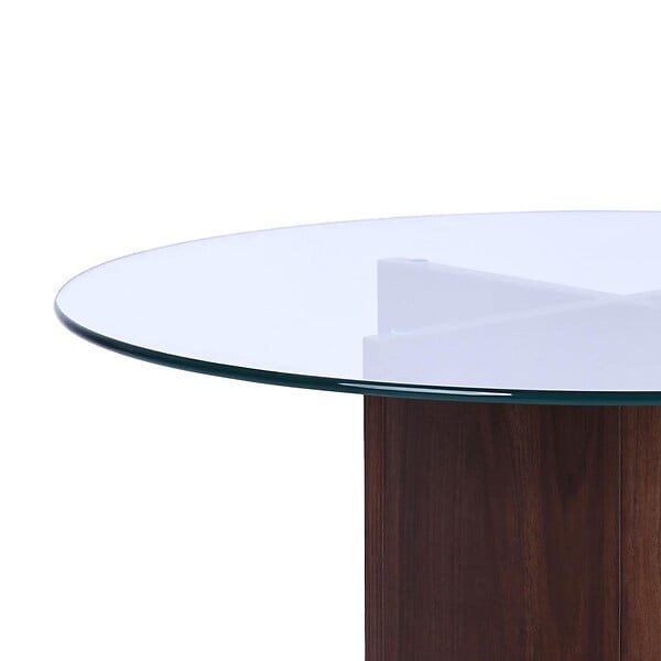 SICAAN - Sicaan Table basse en verre transparent moderne GIULIA noyer - large