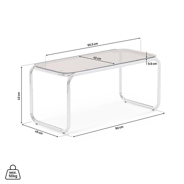 SICAAN - Sicaan Table basse métal style contemporain AMAYA verre marron - large