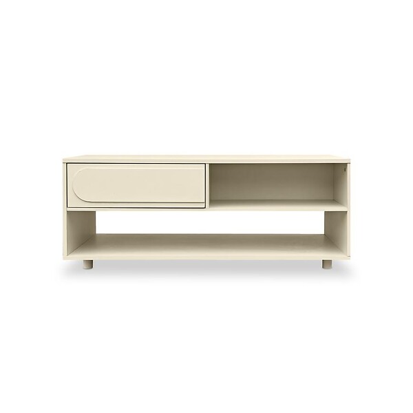 SICAAN - Sicaan Table basse beige 110cm - 1 tiroir - finition mélaminée - FLORA - large
