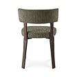 SICAAN - Sicaan Lot de 4 chaises style japandi tissu chenille kaki pieds métal effet noyer - ZOE - vignette