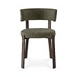 SICAAN - Sicaan Lot de 4 chaises style japandi tissu chenille kaki pieds métal effet noyer - ZOE - vignette