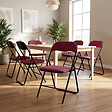 SICAAN - Sicaan Lot de 6 chaises pliantes rembourrées en tissu bordeaux et pieds métal noir - GRETA - vignette