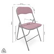 SICAAN - Sicaan Lot de 6 chaises pliantes rembourrées en tissu bordeaux et pieds métal noir - GRETA - vignette