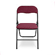 SICAAN - Sicaan Lot de 6 chaises pliantes rembourrées en tissu bordeaux et pieds métal noir - GRETA - vignette