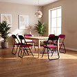 SICAAN - Sicaan Lot de 6 chaises pliantes rembourrées en tissu bordeaux et pieds métal noir - GRETA - vignette