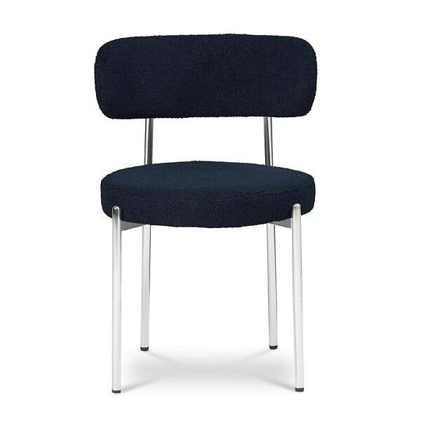 SICAAN - Sicaan Lot de 2 chaises bouclettes style contemporain NOVA bleu nuit - large