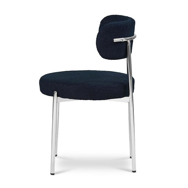 SICAAN - Sicaan Lot de 2 chaises bouclettes style contemporain NOVA bleu nuit - large
